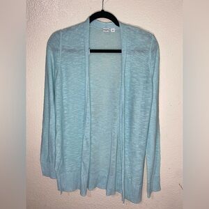 Women's Light Blue Open Front Sweater